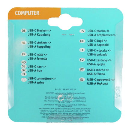 SCANPART - Adapter cable - USB-C (Male) - USB-A (Female) - 0.15 m image