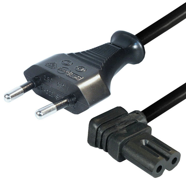 SCANPART - Device cord - Plug 230 V (Male) - C7 (Female) - angled 2.0 m 2 x 0.75 mm image