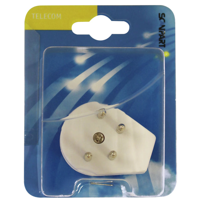 SCANPART - Plug Adapter Phone - Telephone plug (Male) - angled - Modular connection 6P4C - RJ12   Possibility for second plug image