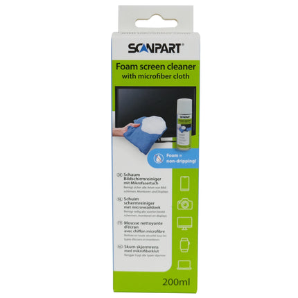 SCANPART - Screen cleaner - Foam cleaner - 200 ml + cloth image