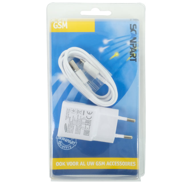 SCANPART - Charger - USB-A + cable USB-C - 15 W - White image
