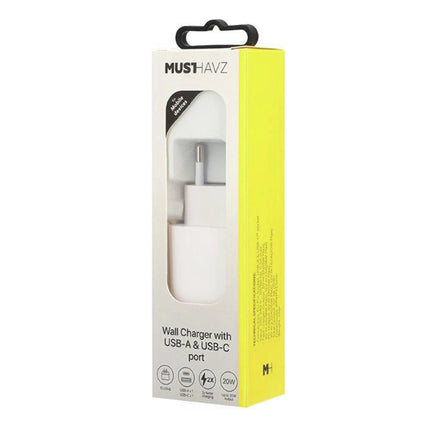 MUSTHAVZ - Charger - USB-A + cable USB-C - 20 W - White image