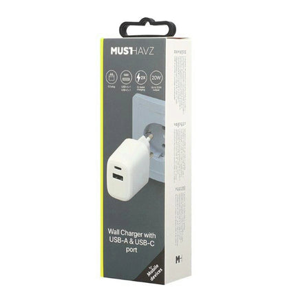 MUSTHAVZ - Charger - USB-A + cable USB-C - 20 W - White image