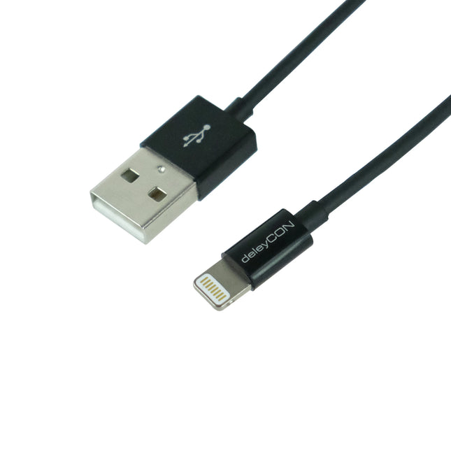 DELEYCON - Charging- and Data cable - USB-A (Male) - Lightning (Male) - 1.0 m image
