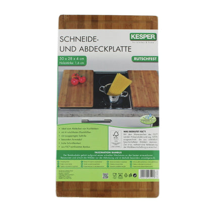 KESPER - Induction cover plate - Cutting board - 50 cm x 28.5 cm - Bamboo image