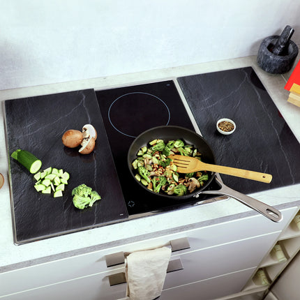 KESPER - Induction cover plate - Cutting board - 50 cm x 28.5 cm - Black - 2 pieces image