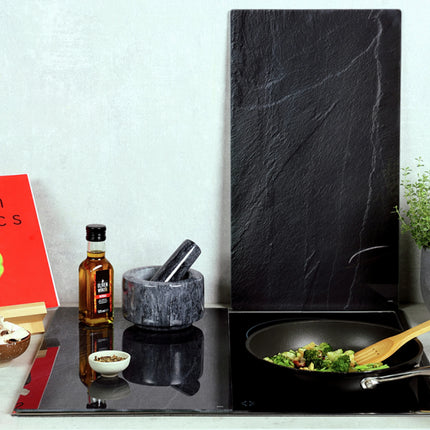 KESPER - Induction cover plate - Cutting board - 50 cm x 28.5 cm - Black - 2 pieces image