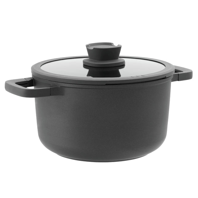 BERGHOFF - Saucepan - Leo Stone+ - Ø24 cm x 14 cm - With lid - Aluminum image
