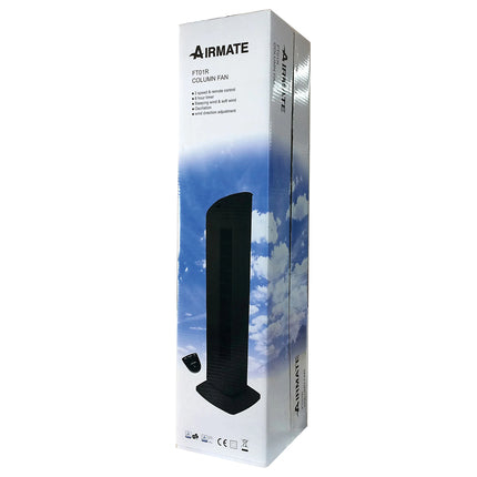 AIRMATE - Fan - Black - Column Model - Rotatable - 3 Speeds - With Timer & Remote Control image