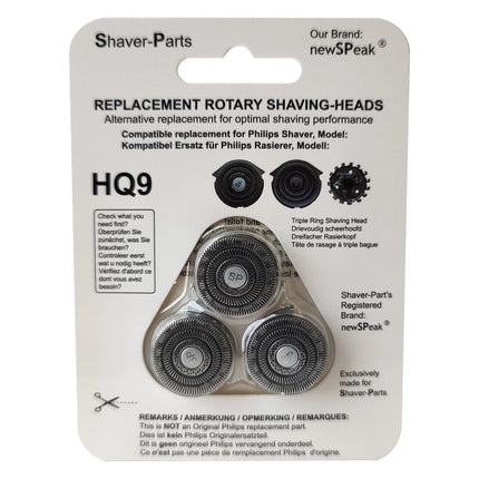 SHAVER-PARTS - Shaver attachment - Compatible with Philips HQ9, HQ8 & HQ177 - 3 Pieces image