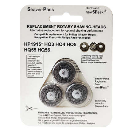 SHAVER-PARTS - HQ3, HQ4, HQ5, HQ6, HQ55 & HQ56 - Shaver attachment - 3 Pieces image