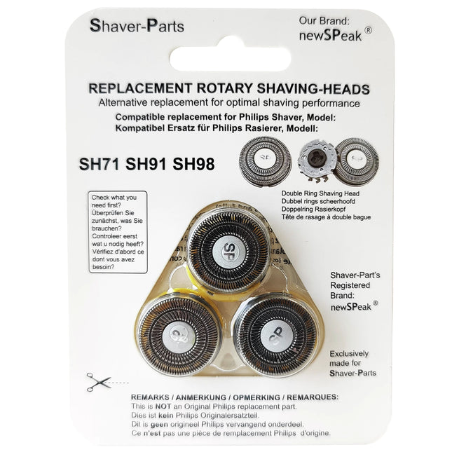 SHAVER-PARTS - Shaver attachment - Compatible with Philips SH71, SH91 & SH98 - 3 Pieces image