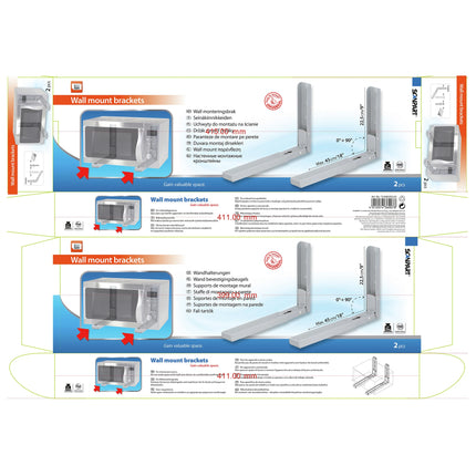 SCANPART - Magnetron brackets - Silver - 22.5 cm x 36.5-35 cm - up to 50KG image