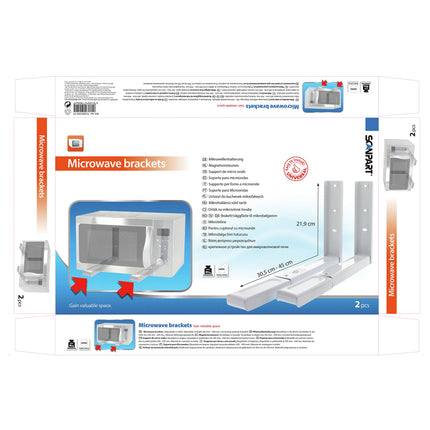SCANPART - Magnetron brackets - White - 21.9 cm x 30.5-45 cm - up to 40KG image