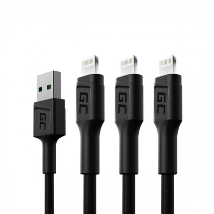 GREEN CELL - Charging and data cable - USB-A (Male) - Lightning (Male) - Set - 3 Pieces - 2 m image