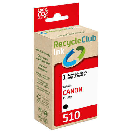 RECYCLECLUB Cartridge PG-510 - Black - Suitable for Canon image