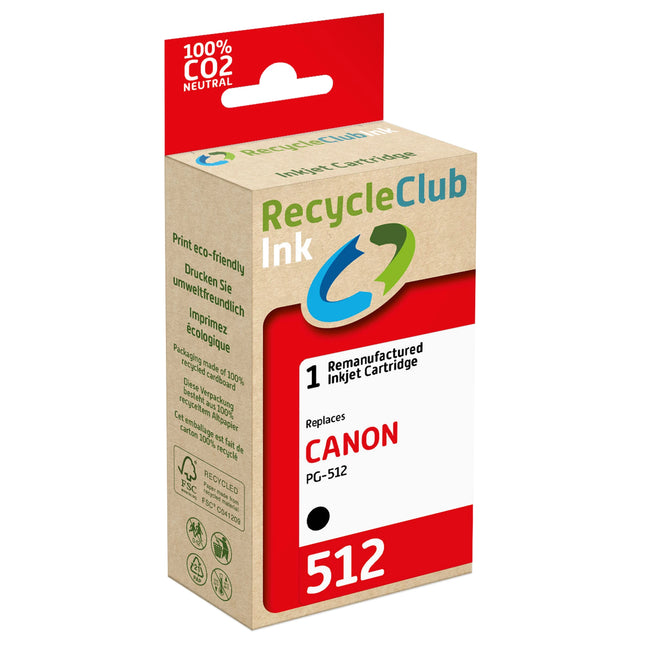 RECYCLECLUB Cartridge PG-512 - Black - Suitable for Canon image