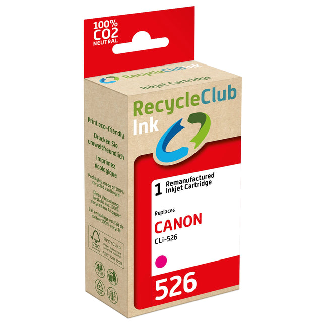 RECYCLECLUB Cartridge CLI-526M - Magenta - Suitable for Canon image