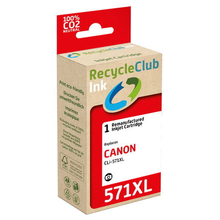RECYCLECLUB XL Cartridge CLI-571BK XL - Black - Suitable for Canon image