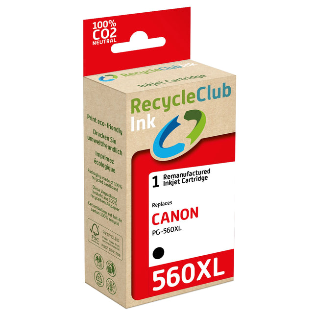 RECYCLECLUB XL Cartridge PG-560 XL - Black - Suitable for Canon image