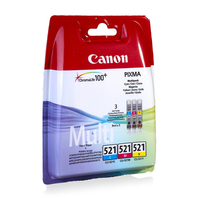 CANON Cartridge CLI-521 - Multipack - Cyan + Magenta + Yellow image