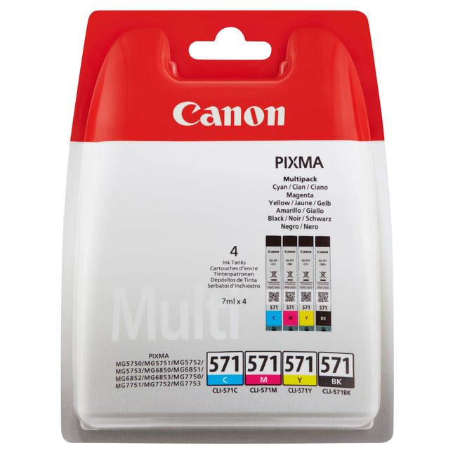 CANON Cartridge CLI-571 - Multipack - Black + Cyan + Magenta + Yellow image