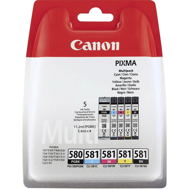 CANON Cartridge PGI-580 | CLI-581 - Multipack - Black + Cyan + Magenta + Yellow image