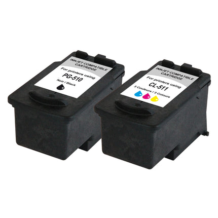 RECYCLECLUB Cartridge PG-510 | CLI-511 - Duo Pack - Black + Multicolor - Suitable for Canon image