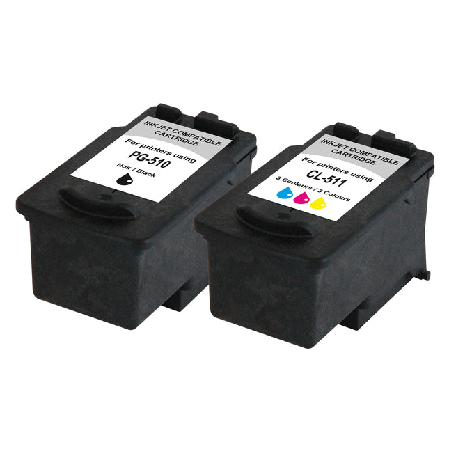 RECYCLECLUB Cartridge PG-510 | CLI-511 - Duo Pack - Black + Multicolor - Suitable for Canon image