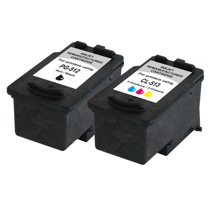 RECYCLECLUB Cartridge PG-512 | CL-513 - Duo Pack - Black + Multicolor - Suitable for Canon image