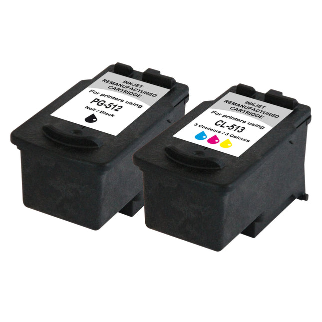 RECYCLECLUB Cartridge PG-512 | CL-513 - Duo Pack - Black + Multicolor - Suitable for Canon image