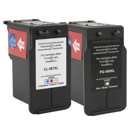 RECYCLECLUB XL Cartridge PG-560 XL | CL-561 XL - Duo Pack - Black + Multicolor - Suitable for Canon image