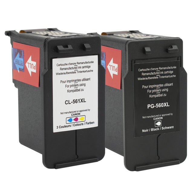 RECYCLECLUB XL Cartridge PG-560 XL | CL-561 XL - Duo Pack - Black + Multicolor - Suitable for Canon image