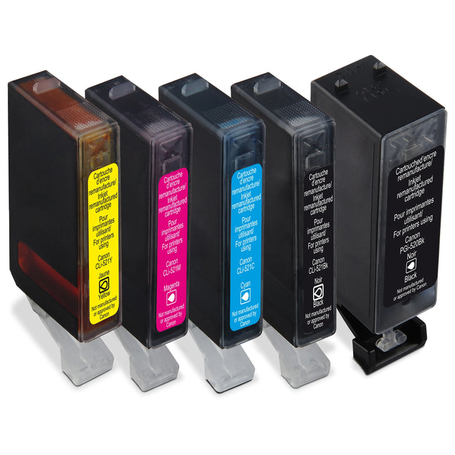 RECYCLECLUB Cartridge PGI-520 | CLI-521 - Multipack - Black + Cyan + Magenta + Yellow - Suitable for Canon image