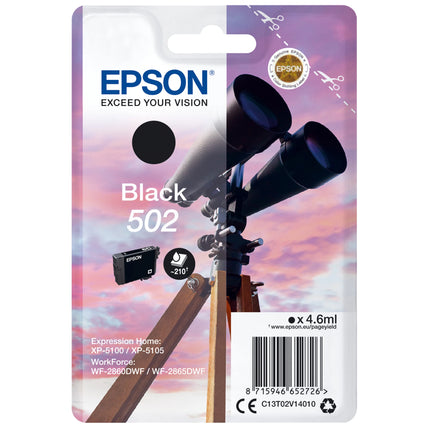 EPSON Cartridge 502 Black - Black image