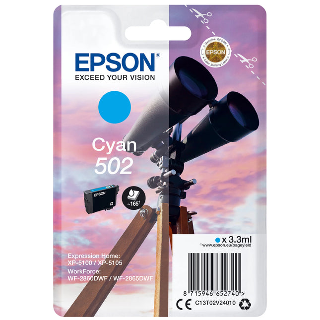 EPSON Cartridge 502 Cyan - Cyan image