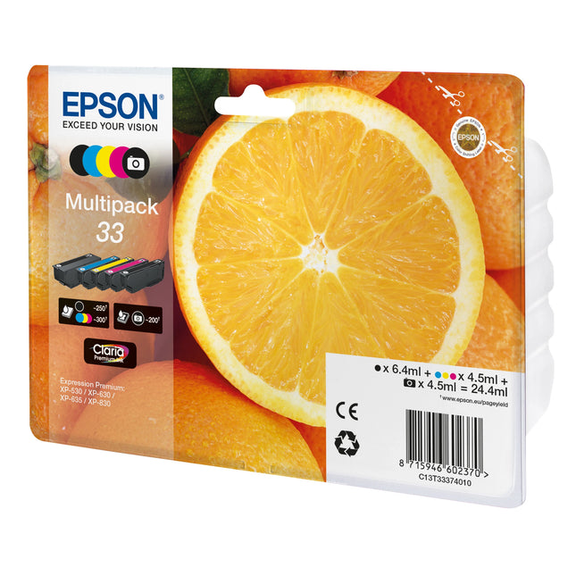 EPSON Cartridge 33 - Multipack - Black + Cyan + Magenta + Yellow image