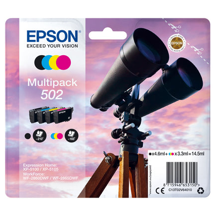 EPSON Cartridge 502 - Multipack - Black + Cyan + Magenta + Yellow image