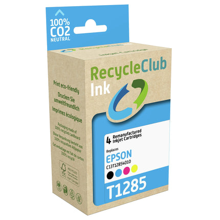 RECYCLECLUB Cartridge T1285 - Multipack - Black + Cyan + Magenta + Yellow - Suitable for Epson image