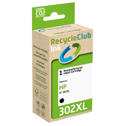 RECYCLECLUB XL Cartridge 302XL - Black - Suitable for HP image