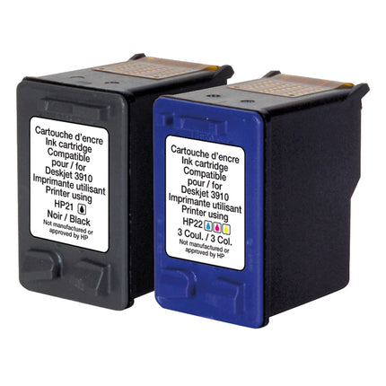 RECYCLECLUB XL Cartridge 21XL | 22XL - Duo Pack - Black + Multicolor - Suitable for HP image