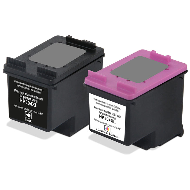 RECYCLECLUB XL Cartridge 304XL - Duo Pack - Black + Multicolor - Suitable for HP image