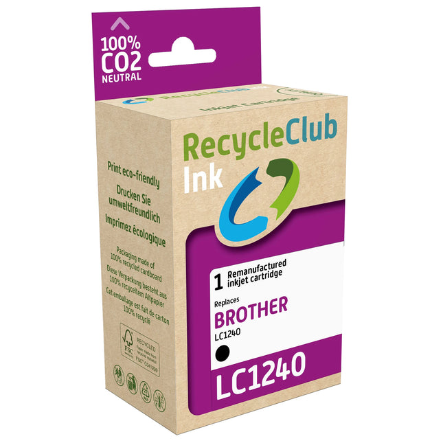RECYCLECLUB - ink cartridge Brother LC-1240 LC-1280 black 16ml - LC1240/80 image