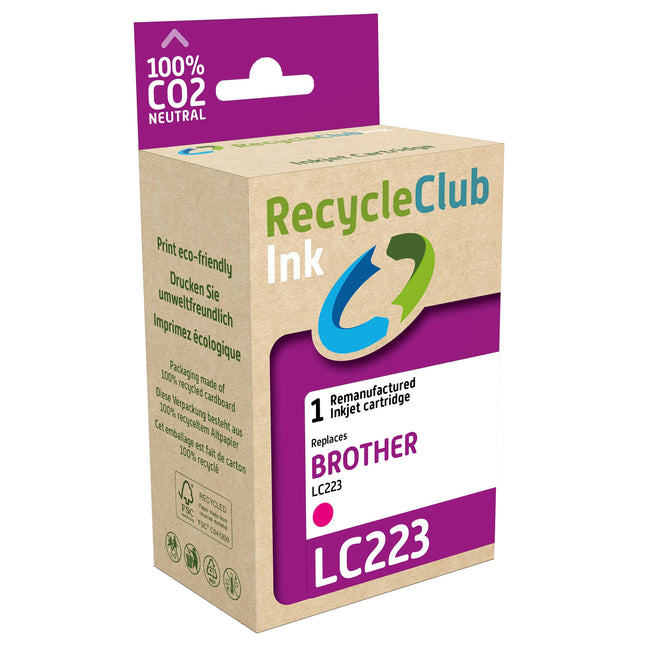 RECYCLECLUB Cartridge LC223C - Magenta - Suitable for Brother image