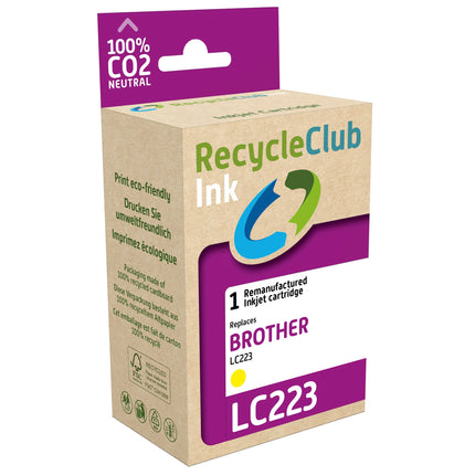 RECYCLECLUB Cartridge LC223Y - Yellow - Suitable for Brother image