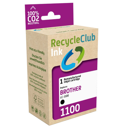 RECYCLECLUB Cartridge LC1100BK - Black - Suitable for Brother image
