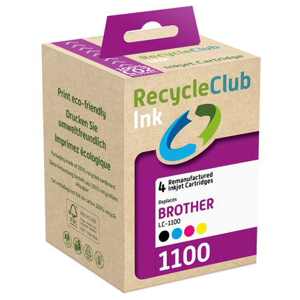 RECYCLECLUB Cartridge LC1100 - Multipack - Black + Cyan + Magenta + Yellow - Suitable for Brother image