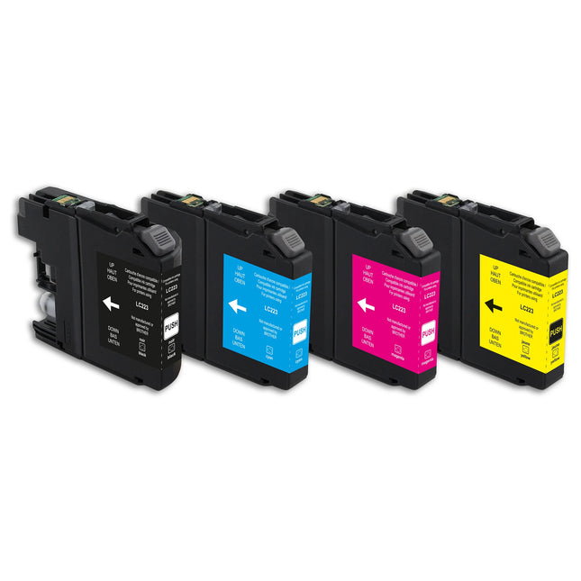 RECYCLECLUB Cartridge LC223 - Multipack - Black + Cyan + Magenta + Yellow - Suitable for Brother image