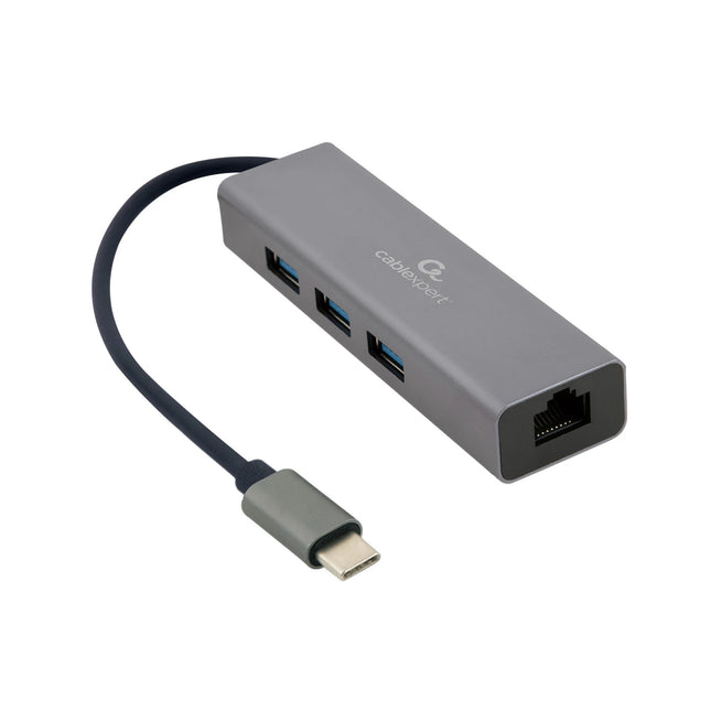 CABLEXPERT - Docking station - USB-C (Male) - 3 x USB-A (Female) + CAT6 (Female) 0.15 m  USB 3.1 - 1000 mbs image