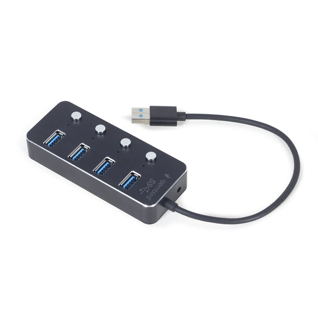 GEMBIRD - Docking station - USB-A (Male) - 4 x USB-A (Female) 0.15 m  USB 3.1| switchable image